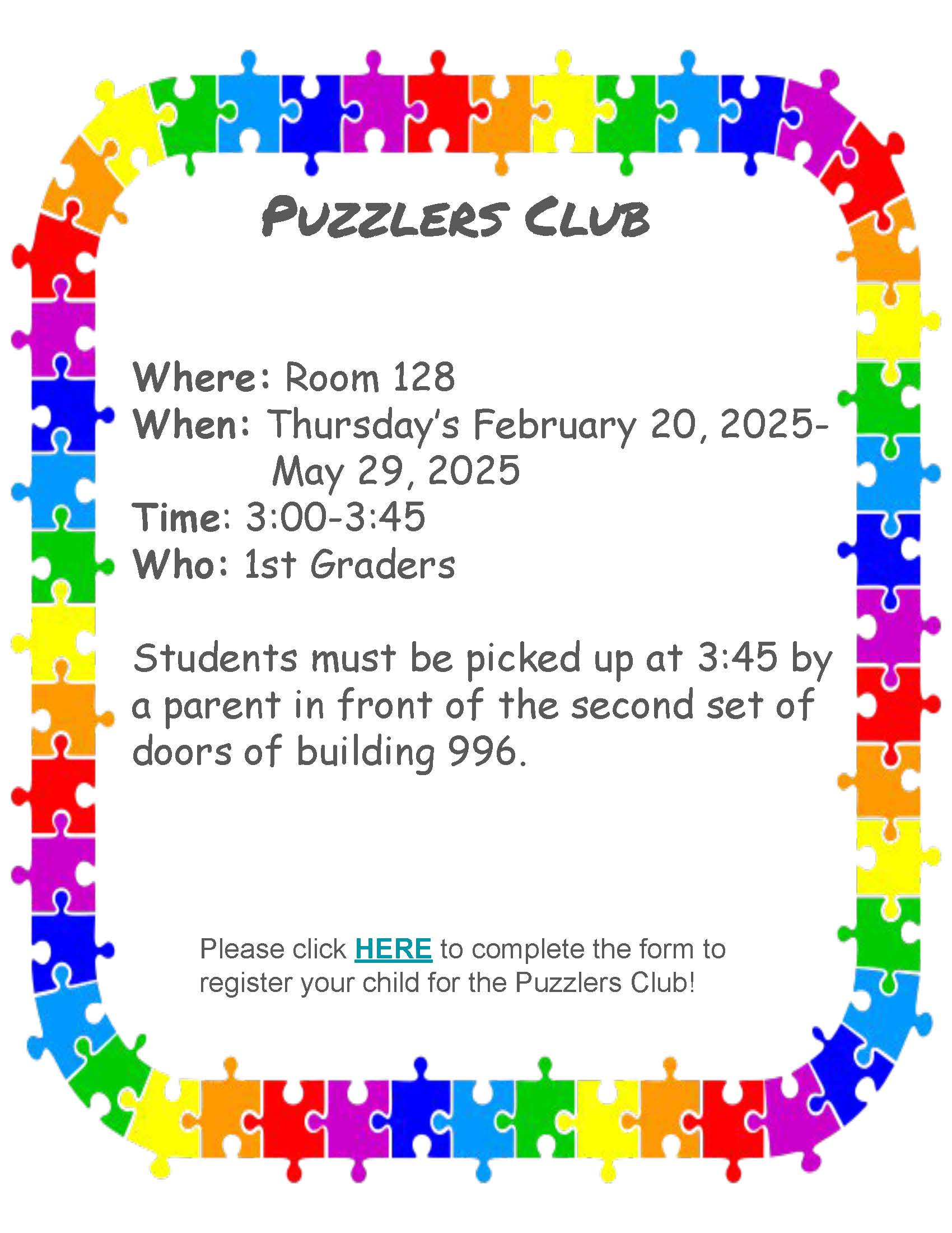 puzzle club flyer